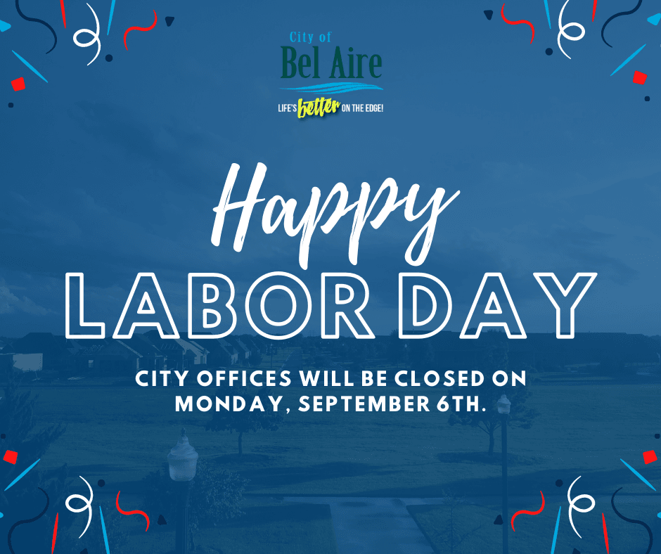 City offices closed on Monday, September 6th in observance of Labor Day.