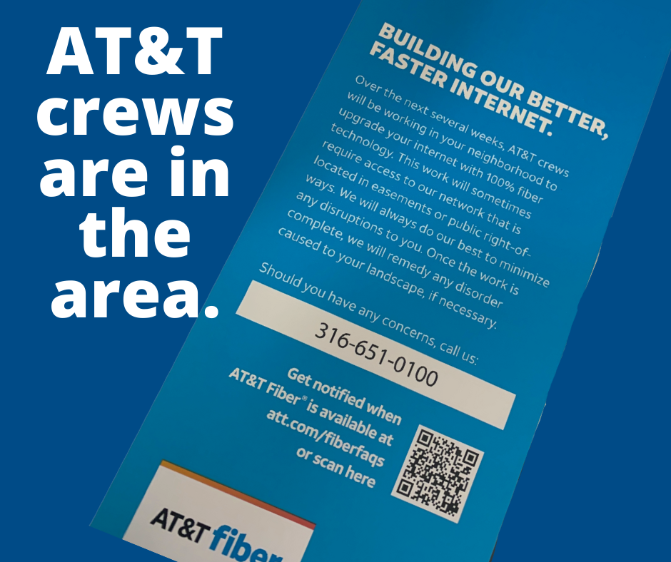 AT&T crews are upgrading lines in the Bel Aire area.