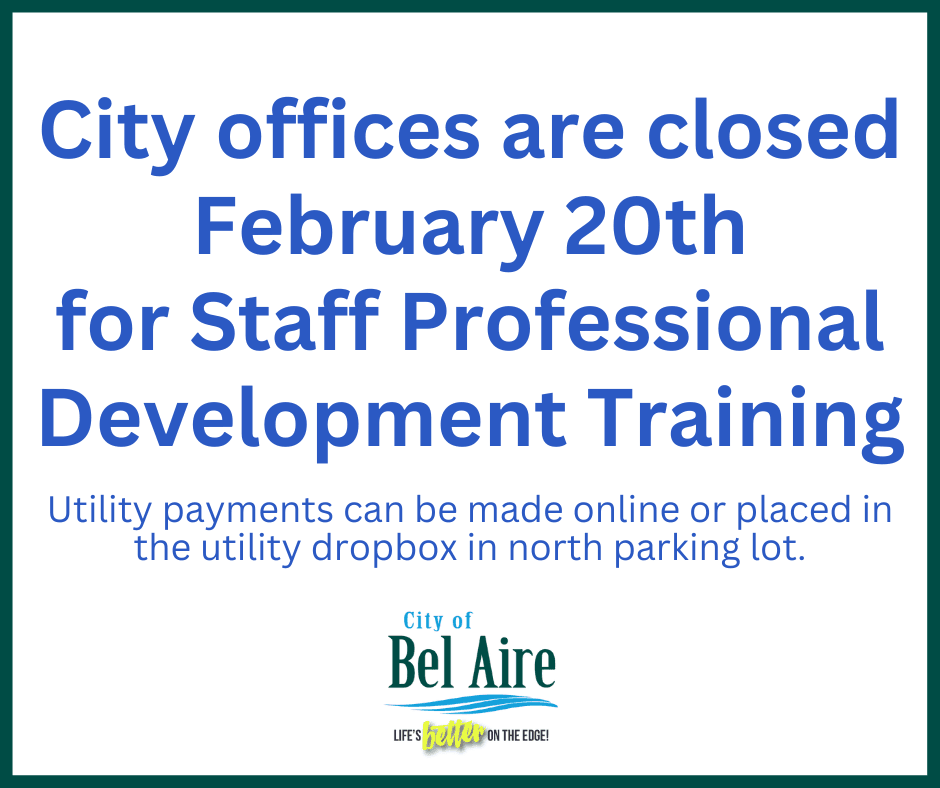 City Offices Closed October 10th for Staff Professional Development Training