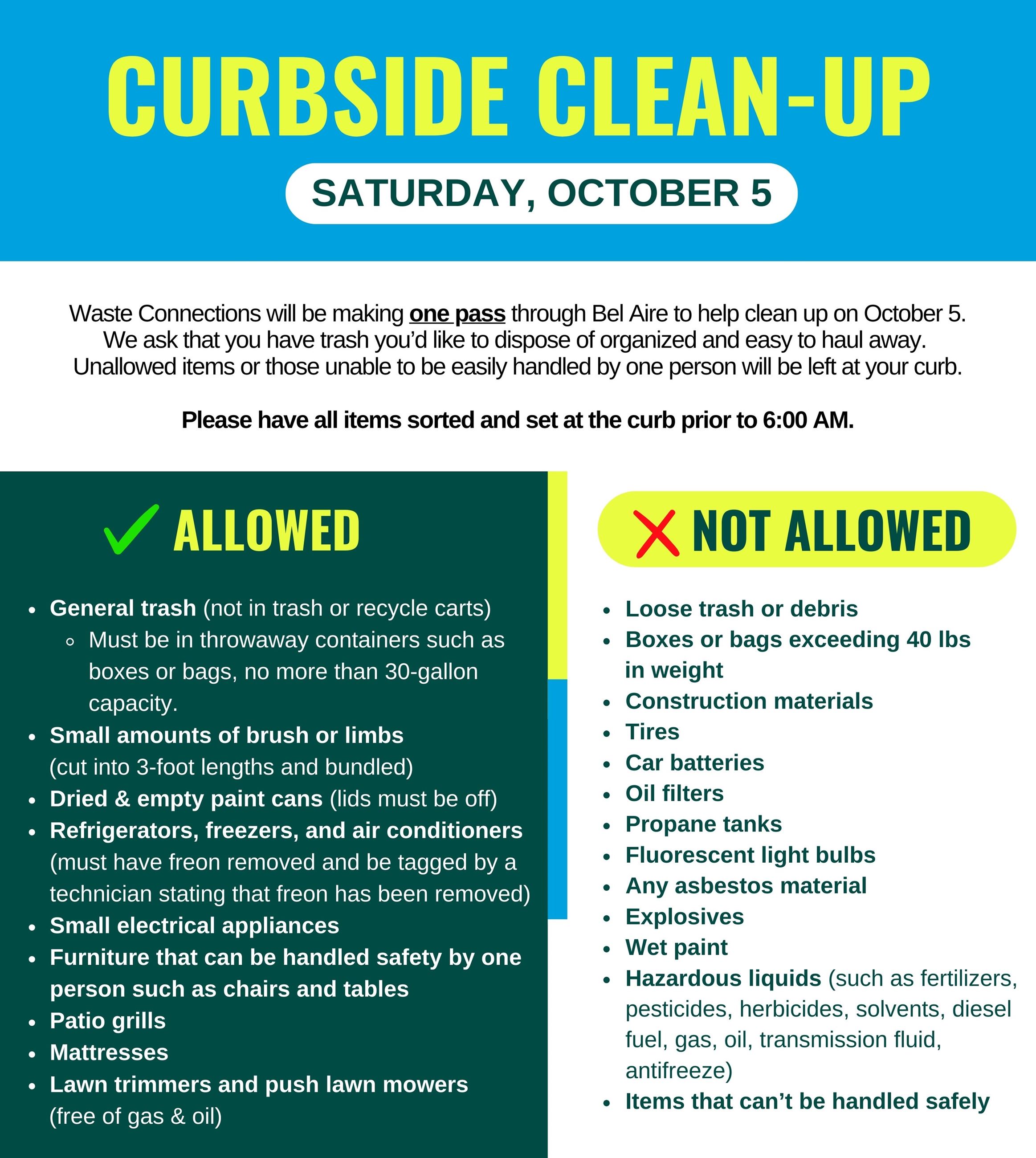 Fall Curbside Clean-Up 2024